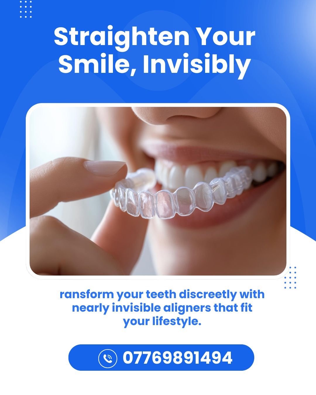 Blue and White Modern Dentistry Instagram Post